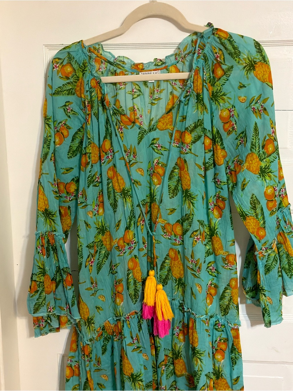 Debbie Katz Aqua Floral Citrus Mini Dress - Picture 5 of 10